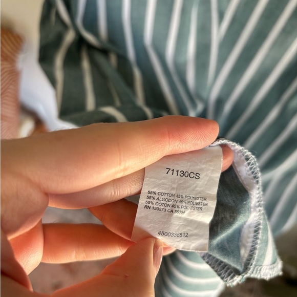 Wrangler Western Snap Shirt Green White Striped Long Sleeve Pearl Snap XL - Picture 7 of 7